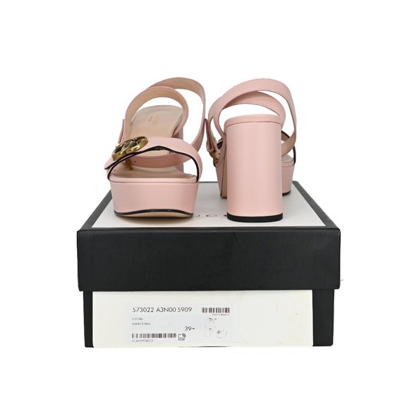 Gucci GG Marmont Leather Platform Sandals - Picture 12 of 16
